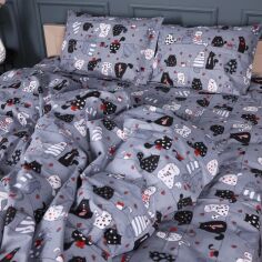 Акція на Комплект постільної білизни MirSon Полуторний 143х210 см 17-0671 With Love Cats Бязь від Rozetka