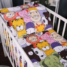Акція на Простирадло MirSon Бязь Kids Time 17-0674 Rainbow Zoo 150х200 см від Rozetka
