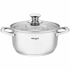 Акція на Кастрюля с крышкой 1.6 л 16 см Grey Line Ringel RG-2022-16 від Podushka