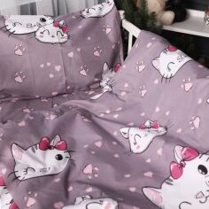 Акція на Комплект постільної білизни Mirson Двоспальний 175х210 17-0691 Cat with a paw Бязь від Rozetka