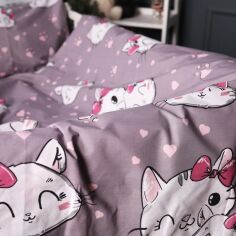 Акція на Підковдра MirSon Бязь 17-0691 Cat with a paw King Size 220х240 см від Rozetka
