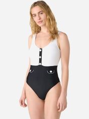 Акція на Суцільний купальник жіночий Karl Lagerfeld 322151670 XS Чорний/Білий від Rozetka