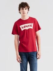 Акція на Футболка бавовняна довга чоловіча Levi's 669128416 2XL Червона від Rozetka