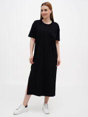 Акція на Плаття-футболка міді літнє жіноче EQUILIBRI W452 041 000 S Black від Rozetka