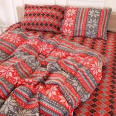 Акція на Комплект постільної білизни MirSon King Size 220х240 см 17-0658 Jingle Бязь від Rozetka