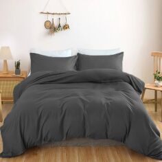 Акція на Підковдра MirSon полуторна 143x210 см Light Pro 10-005 Dark Gray Satin від Rozetka
