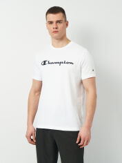 Акція на Футболка бавовняна довга чоловіча Champion 218539-WW001 2XL Біла з принтом від Rozetka