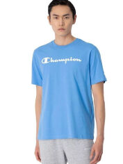Акція на Футболка бавовняна довга чоловіча Champion 218531-BS034 XL Блакитна від Rozetka