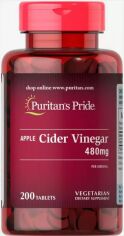 Акція на Puritan's Pride Apple Cider Vinegar 480 mg Яблочный Уксус 200 Таблеток від Stylus