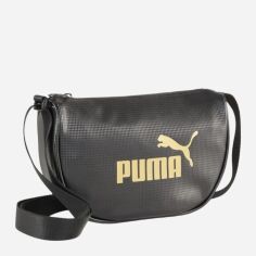 Акція на Спортивна сумка крос-боді через плече жіноча Puma Core Up Half Moon Bag 9028201 Чорна від Rozetka