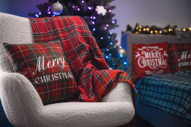 Акція на Флисовый плед Красная клетка Fleece Ardesto 130х160 см від Podushka