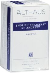 Акція на Чай чорний пакетований Althaus English Breakfast St. Andrews 20 х 1.75 г від Rozetka