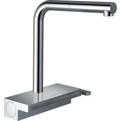 Акція на Смеситель Hansgrohe Aquno Select M81 для кухонной мойки, 210мм, поворотный, выдвижной, хром (73836000) від MOYO