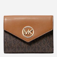 Акція на Гаманець жіночий зі штучної шкіри для карток Michael Kors 902148796 Коричневий від Rozetka