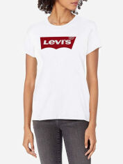 Акція на Футболка бавовняна жіноча Levi's 245295748 M Біла з принтом від Rozetka