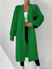 Акція на Кардиган з домішкою вовни в'язаний жіночий SHEIN GD-00089363 XL Зелений від Rozetka