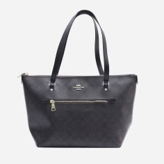 Акція на Сумка шоппер жіноча з натуральної шкіри Coach Gallery Tote BG-COA-41 Коричнева від Rozetka
