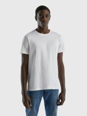 Акція на Футболка бавовняна довга чоловіча United Colors of Benetton 3U53J1F15-101 L Біла від Rozetka