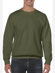 Акція на Світшот чоловічий Gildan Crewneck GI18000MI XL Оливковий від Rozetka