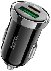 Акція на Hoco Car Charger Z44 Leading USB+USB-C 20W Black (S25727) від Stylus