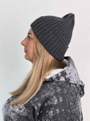 Акція на Шапка вязаная Cotton Art Knit графит від Podushka