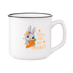 Акція на Чашка фарфоровая 320 мл Cute rabbit Ardesto AR3460 від Podushka