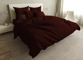 Акція на Комплект постельного белья Manner Brown SoundSleep бязь Полуторный комплект від Podushka