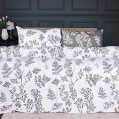 Акція на Комплект постільної білизни MirSon полуторний 143x210 см 17-0668 Grey Blooms Ranforce Elite від Rozetka