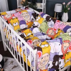 Акція на Комплект постільної білизни MirSon Полуторний Євро 160x220 см Kids Time 17-0674 Rainbow Zoo Бязь від Rozetka