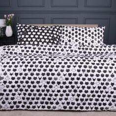 Акція на Комплект постільної білизни MirSon Євро 200х220 см 17-0673 Monochrome Meows Ranforce Elite від Rozetka