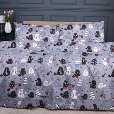 Акція на Комплект постільної білизни MirSon Євро 200х220 см 17-0671 With Love Cats Ranforce Elite від Rozetka