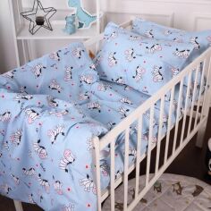 Акція на Комплект постільної білизни Mirson Сімейний 2 x 143 x 210 см 20-0037 Cute Blue Zebra Бязь від Rozetka
