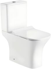Акція на Унітаз-компакт ALDO CERAMICA Gustav Rimless з бачком і сидінням Soft Close дюропласт від Rozetka