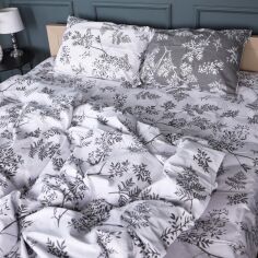 Акція на Підковдра MirSon Бязь 17-0668 Grey Blooms 175х210 см від Rozetka
