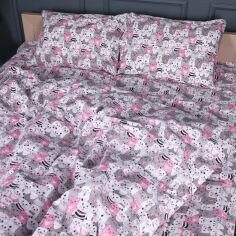 Акція на Підковдра MirSon Бязь 17-0670 GrayPink Kitties 220х240 від Rozetka