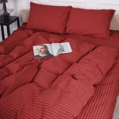 Акція на Підковдра MirSon Бязь 17-0608 Stripe Red 200х220 см від Rozetka