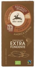 Акція на Шоколад чорний Alce Nero 75% Extra Dark fairtrade Органічний 100 г від Rozetka