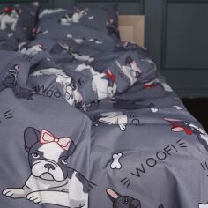 Акція на Простирадло MirSon Бязь 17-0663 Cute Pug 180x220 см від Rozetka