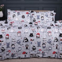 Акція на Простирадло MirSon Ranforce Elite 17-0672 Silver Owlets 220x240 см від Rozetka