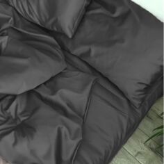 Акція на Простирадло MirSon Satin Light Pro 10-005 Dark Gray 110х160 см від Rozetka