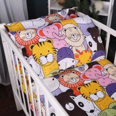 Акція на Простирадло MirSon Бязь 17-0674 Rainbow Zoo 200x220 см від Rozetka