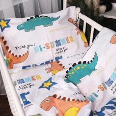 Акція на Простирадло MirSon Ranforce Elite 17-0697 Colorful Dinosaurs 200x220 см від Rozetka