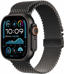 Акція на Apple Watch Ultra 2 2024 Gps + Cellular 49mm Black Titanium Case with Black Titanium Milanese Loop - Small (MX4W3UL/A) від Y.UA