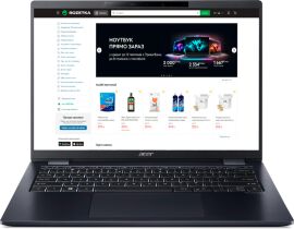 Акція на Ноутбук Acer TravelMate P6 TMP614-52-55AF (NX.VTWEU.003) Galaxy Black / 14" IPS WUXGA / Intel Core i5-1135G7 / RAM 16 ГБ / SSD 512 ГБ / Зарядка по USB / 5G модуль від Rozetka