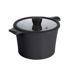 Акція на Кастрюля с крышкой Ringel Zitrone Black 24 см 5.8 л RG-2108-24/2 BL від Podushka