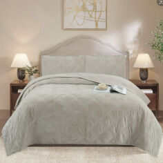 Акція на Покрывало стеганое Velvet Vip Rhomb Ivory Soho 220х240 см від Podushka
