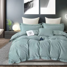 Акція на Комплект постельного белья Евро Studio Geometria Turquoise Soho Двуспальный евро комплект від Podushka