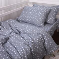 Акція на Підковдра MirSon двоспальна 175x210 см 012 Grey Stars фланель від Rozetka