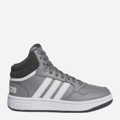 Акція на Підліткові високі кросівки для хлопчика adidas Originals Hoops 3.0 Mid K IF2721 38.5 Сірі від Rozetka