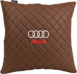 Акція на Подушка EVAtech ECO Audi 40 х 40 см Коричнева з коричневою ниткою від Rozetka